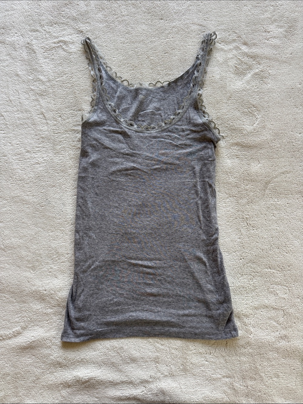 GAP Gray Lace-Trim Camisole Tank